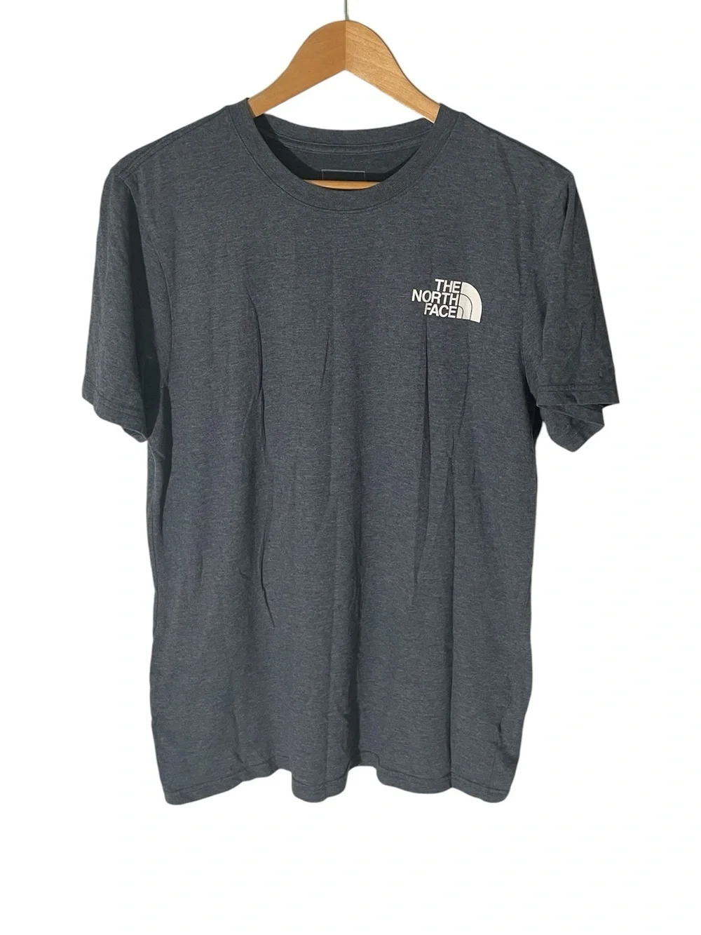 C38- Med The North Face Men's Short Sleeve Crew T-Shirt - Charcoal Gray w/logo